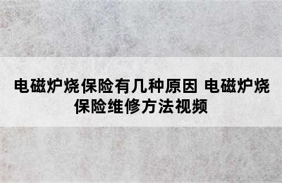 电磁炉烧保险有几种原因 电磁炉烧保险维修方法视频